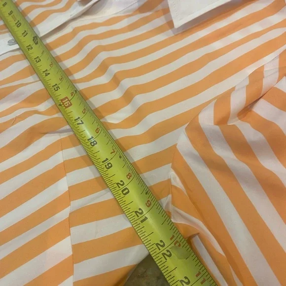 Talbots Vibrant Orange and White Striped Shirt - Picture 5 of 11
